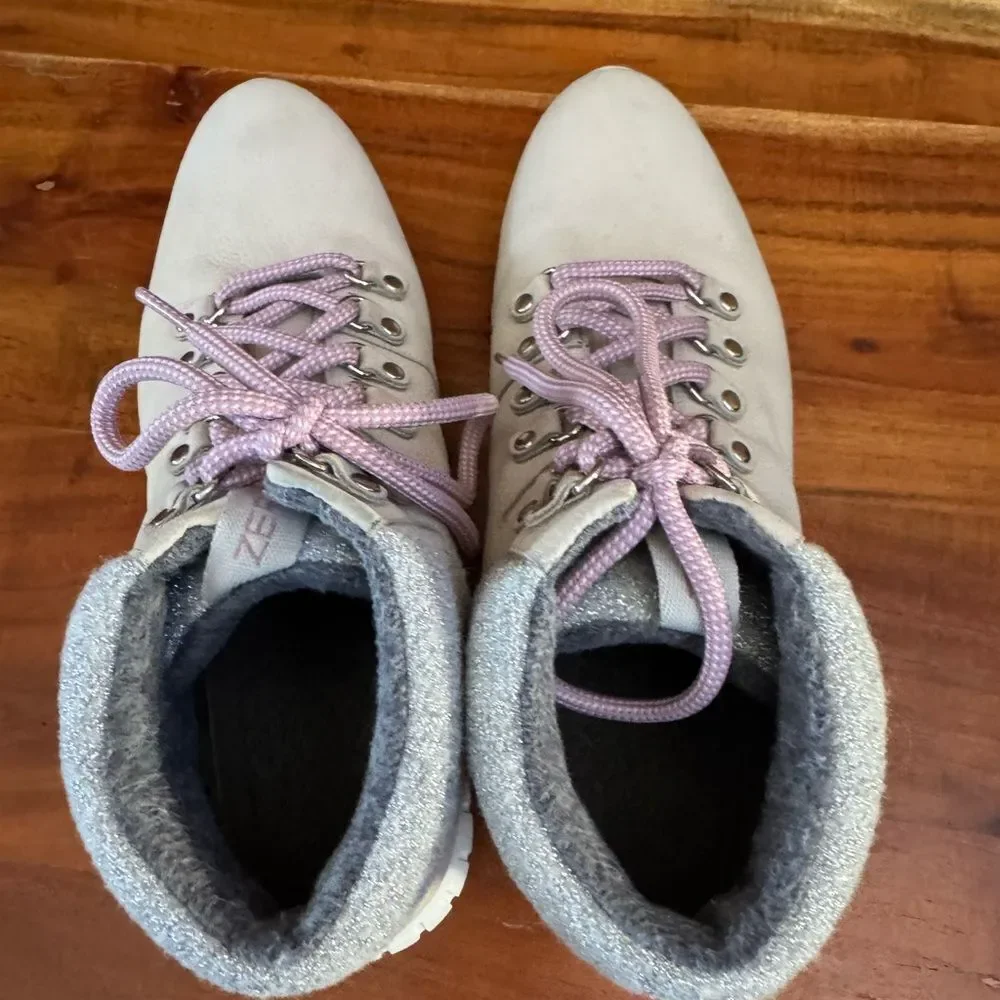 Cole Haan ZerøGrand Hiker Leather, Wool Collar Size 10.5 Lt Gray wateroroof